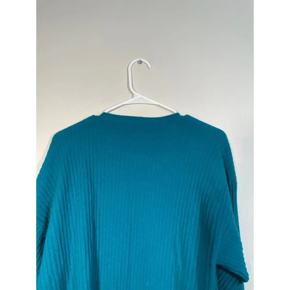 Pickett & Smith Emerald Green Lambswool Open Front Ribbed Knit Cardigan - Picture 7 of 9